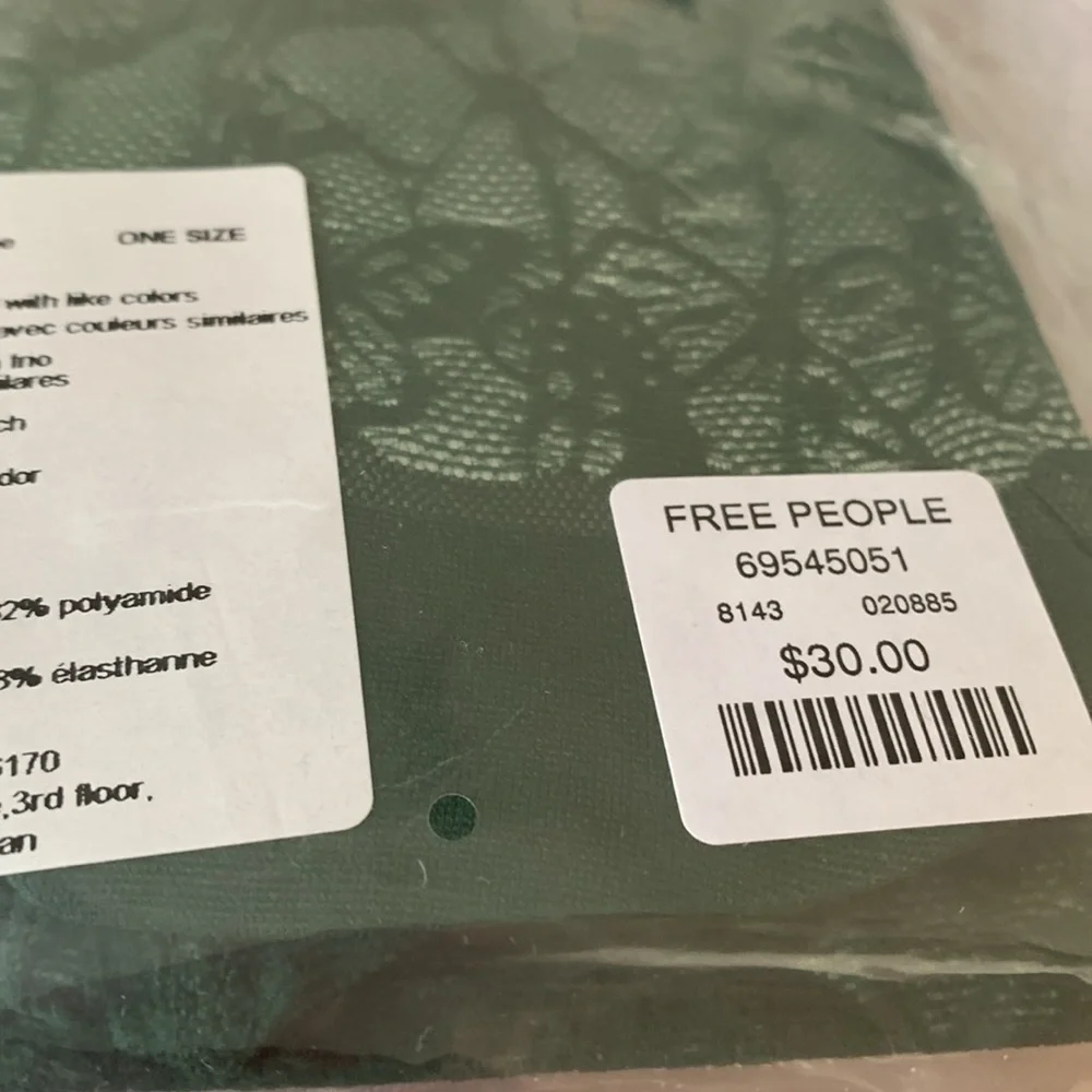 Free People Butterfly Lace Tights in Green New OS